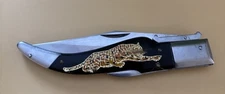 Vtg 1950s Yasuo Imai Seki Japan Leopard 5.25" Lockback Swing Guard Folding Knife