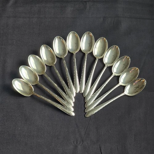 12 Towle SILVER FLUTES Sterling Silver Teaspoons 6" Set Vintage No Mono