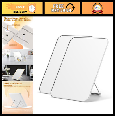 Foldable Table Makeup Mirror 8x5 inches with Hanging Hole - 2PCS for Travel & Sh