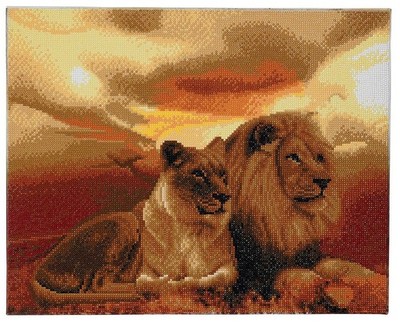Craft Buddy CAK-A55 - Lions of the Savannah, 40x50cm Crystal Art Kit, Diamond Pa