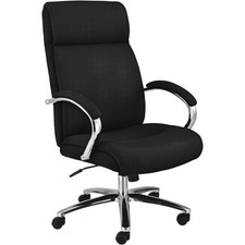 Fabric Executive Chair with Lumbar Support High Back Black Fixed Arms High Back