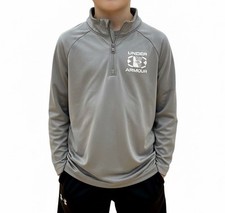 Under Armour Boys Light Grey Quarter zip Pullover Size Youth Small