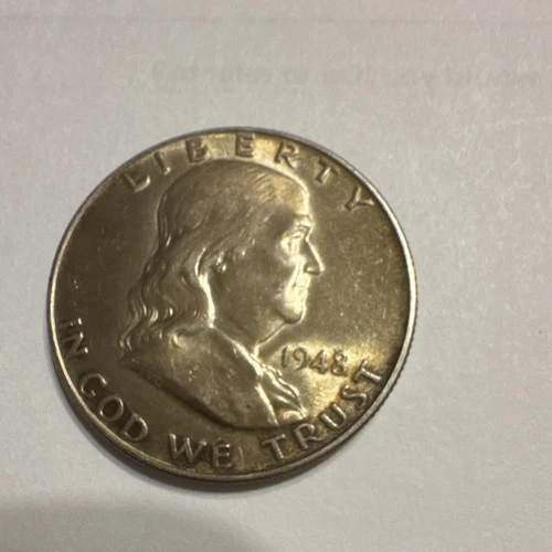 Franklin Half Dollar 1948 Circulated 90% Silver 50C Philadelphia Mint