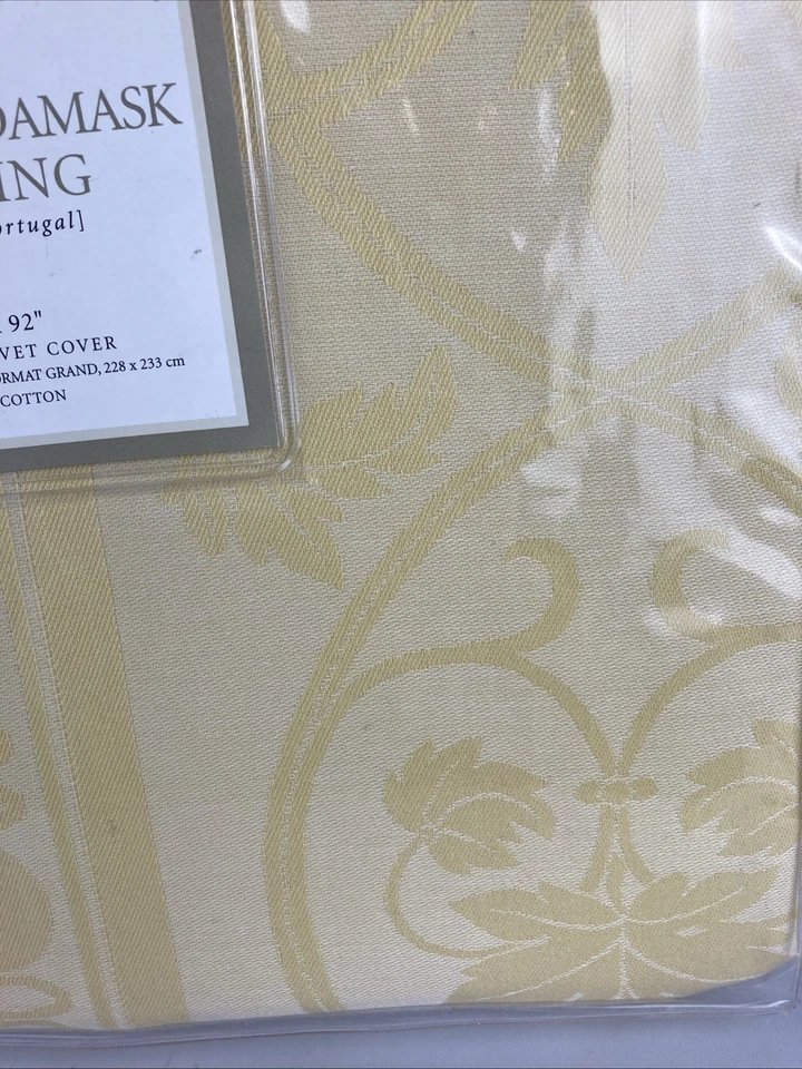 Funda nórdica Restauración Hardware Queen hoja de roble damasco oro amarillo Portugal Foto 3 de 4