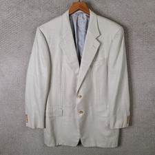 Hickey Freeman Jacket Mens 44L Beige Boardroo...