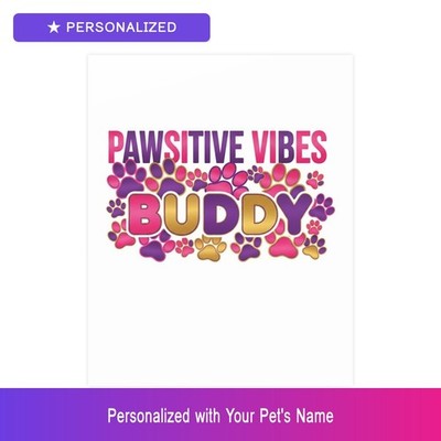 Custom Yorkshire Terrier Yorkie Paw Print Poster Personalized Pet Easter Gift