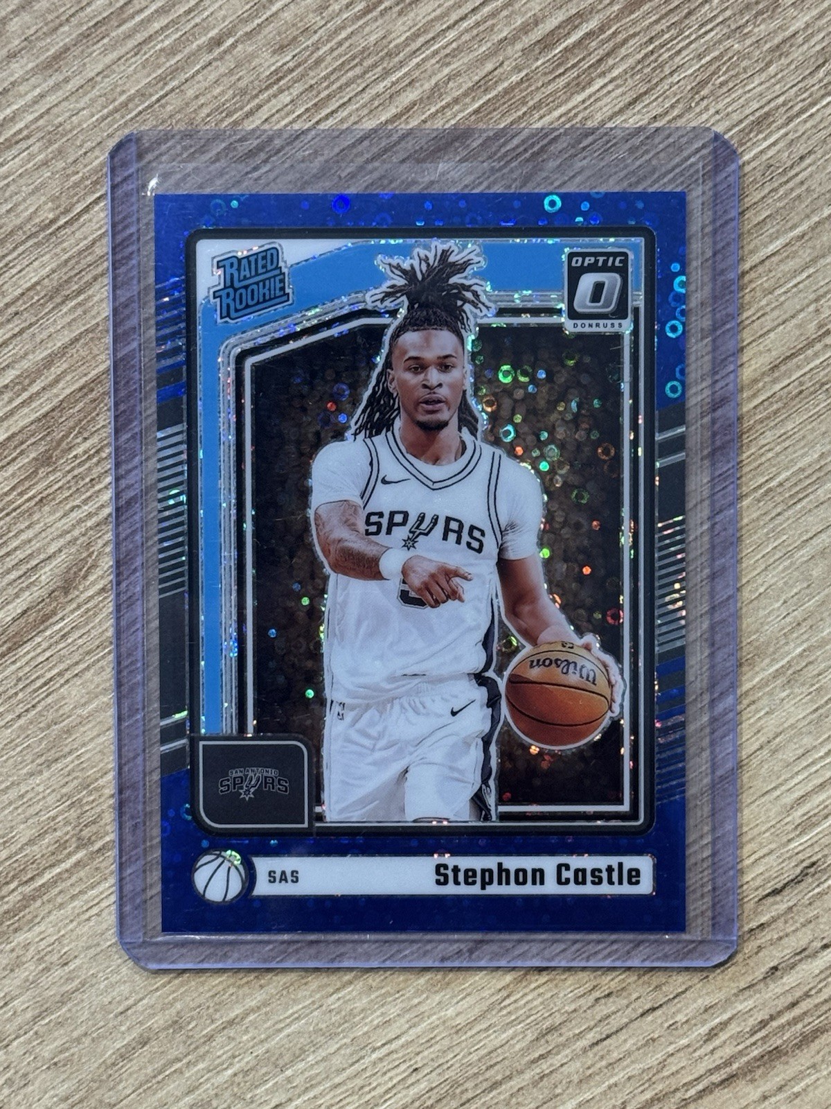 2024-25 Donruss Optic Stephon Castle Rated Rookie Fast Break Blue /49 Spurs #254