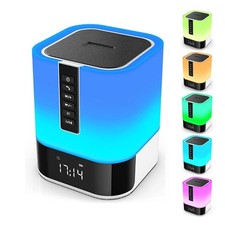 Bluetooth Speaker Multi-Color Night Light, Alarm Clock Gift Ideas for Girls/Boys
