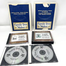 Broderbund Family Tree Maker Genealogy Software Lot of 22 CD ROM Discs Archives