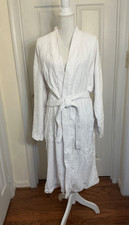 White Cotton Terry Cloth Long Bathrobe One Size Spa Hotel Robe NWT
