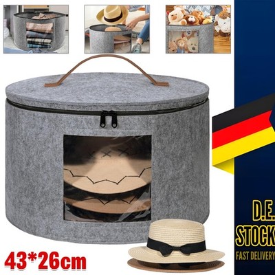 Hutschachtel Rund Filz Hut Aufbewahrungsbox Stoff Durchsichtigem Fenster 17×10''
