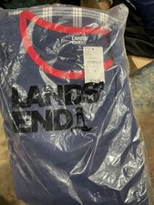 NWT Lands End Women's Size M 2PC Pajama Set blue Top with Plaid Bottoms MSRP 74