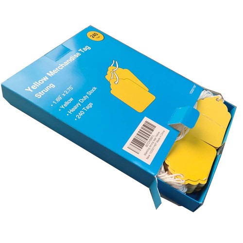 Yellow Price Tags 240pcs, Matte Tags with Strings Attached Marking Merchandis... - Picture 5 of 5