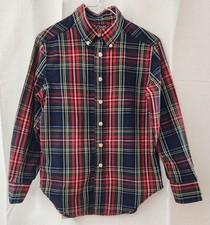 CHAPS Boys Long Sleeve Plaid Cotton Button Down Shirt size S (8)