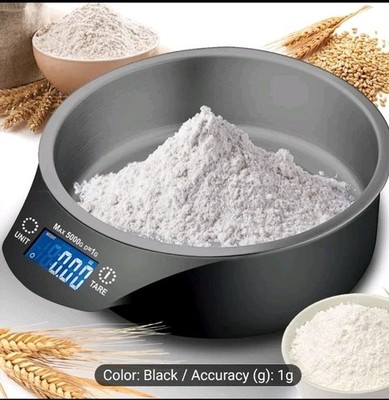 Digital Kitchen Scale with Bowl Up to 5 Kg with Tare Function And LCD Display...