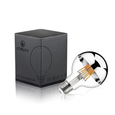 LED Half Chrome Globe Light Bulb, G25 (G80) Globe Bulb, Standard E26 Base,