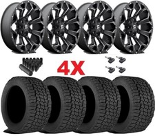 Black Milled Wheel Tire Package Fuel Assault All Terrain Extreme 275 65 18