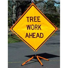 TREE WORK AHEAD SIGN KIT, COMES WITH STAND, HEAVY DUTY, 36" DIAMETER