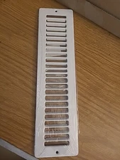 15 12" x 2" (Wall Opening Size) White Toe-Space Grille (420 Series)