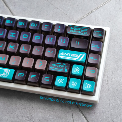 Gray Cyan PBT Keycaps set Technological 125Key for Cherry MX Mechancial Keyboard
