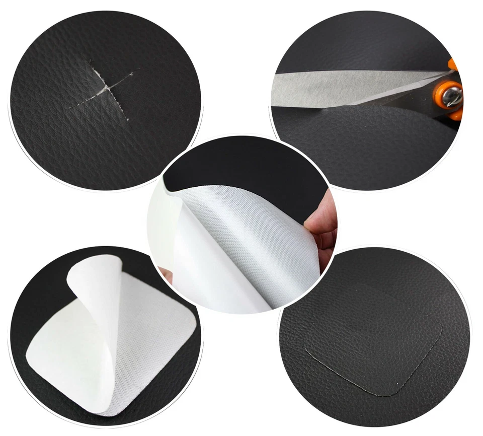 Kunstleder Folie Flicken Selbstklebend Lederreparatur - Schwarz  - Bild 4 von 4