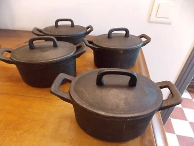 cocotte ovale noir en fonte cuisine casseroles poêles en parfaite état - Photo 1/3