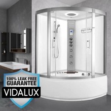 Steam Shower Whirlpool Bath & AirSpa Vidalux Lisbon 1350 NO SILICONE NO LEAKS