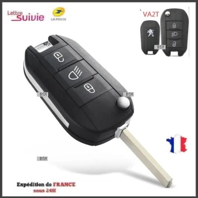 COQUE BOITIER POUR CLE PEUGEOT 208 2008 308 ( 3 BOUTONS)