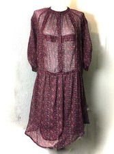 Anthropologie Staring at Stars sheer burgundy maroon dress Urban Outfitters SZ M