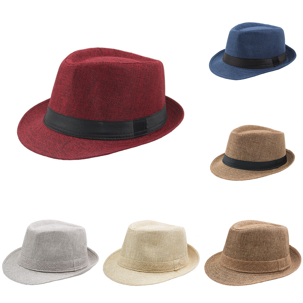 APL Jazz Top Cappello di Paglia Classico per Adulti Bowler Protezione Solare Uomo Anziano 
