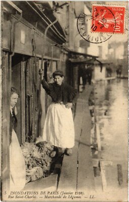 AK Paris Rue St-Charles Überschwemmungen (1390779)