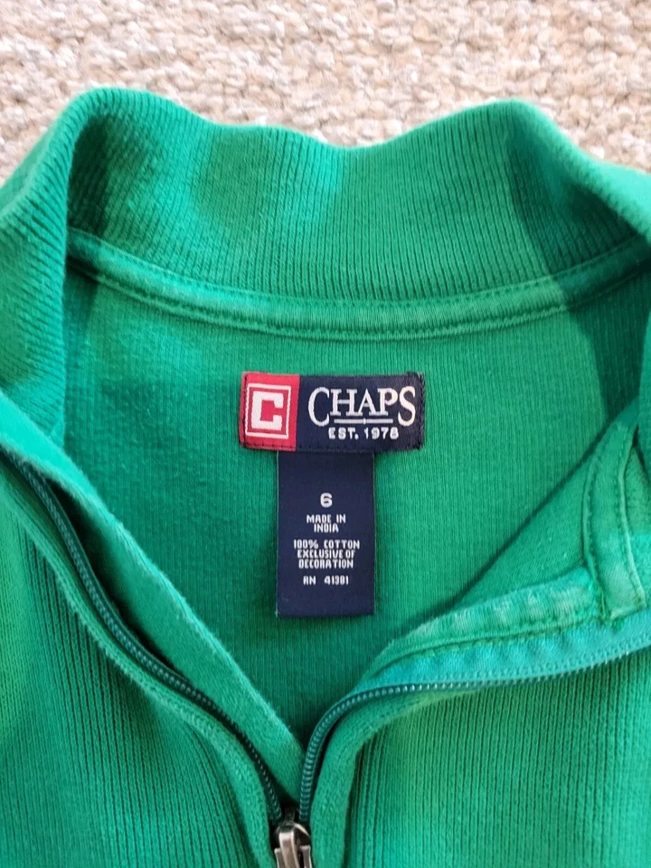 Chaps Ralph Lauren 1/4 Zip Sweater Long Sleeve Youth Size 6 - Image 3 of 4