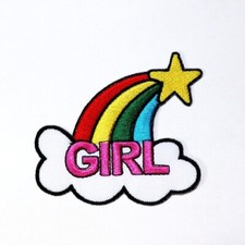 Rainbow Girl patch Kids Artwork Emblem for DIY Iron on Clothes Backpack Jeans