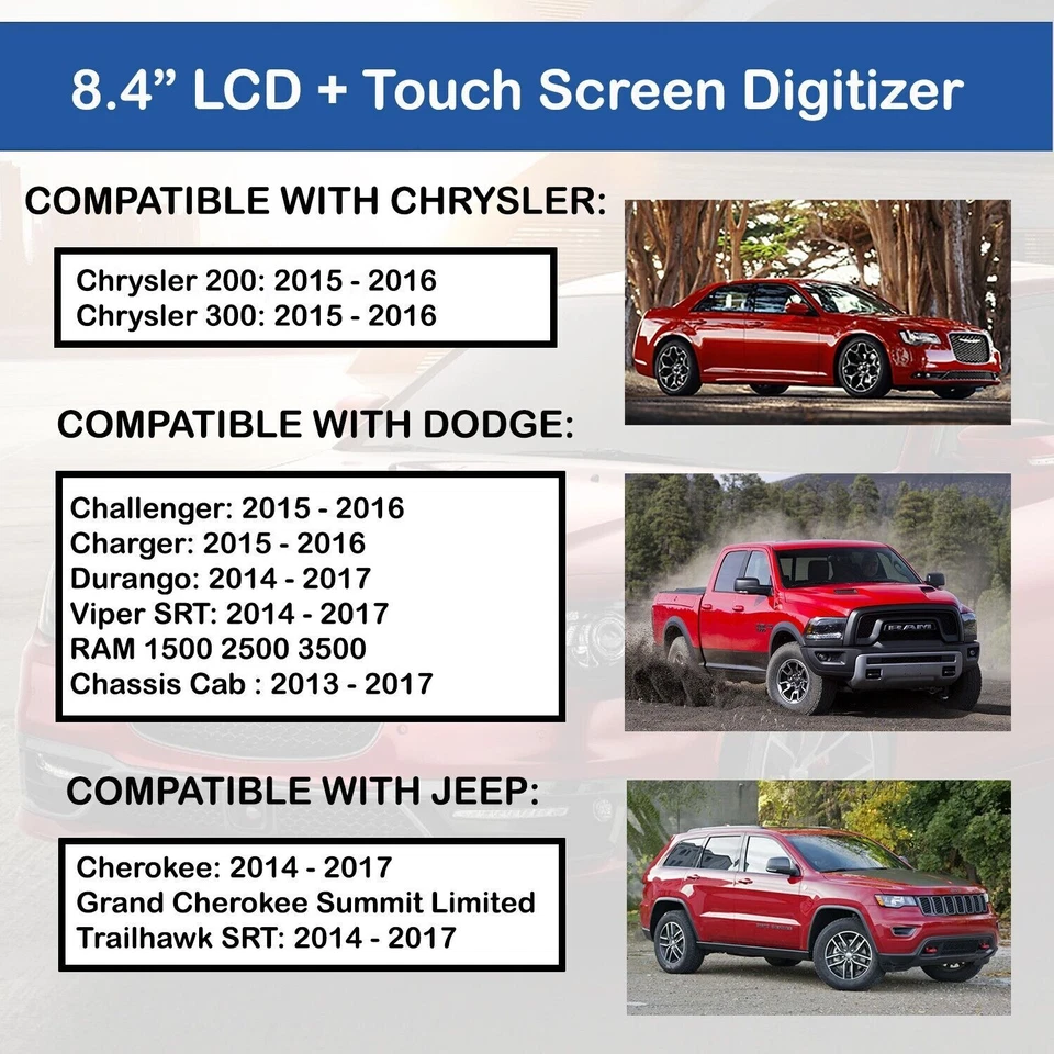 For 2013 - 2017 Dodge Charger RAM Car 8.4" Uconnect LCD Monitor Touch Screen New Foto 3 de 4