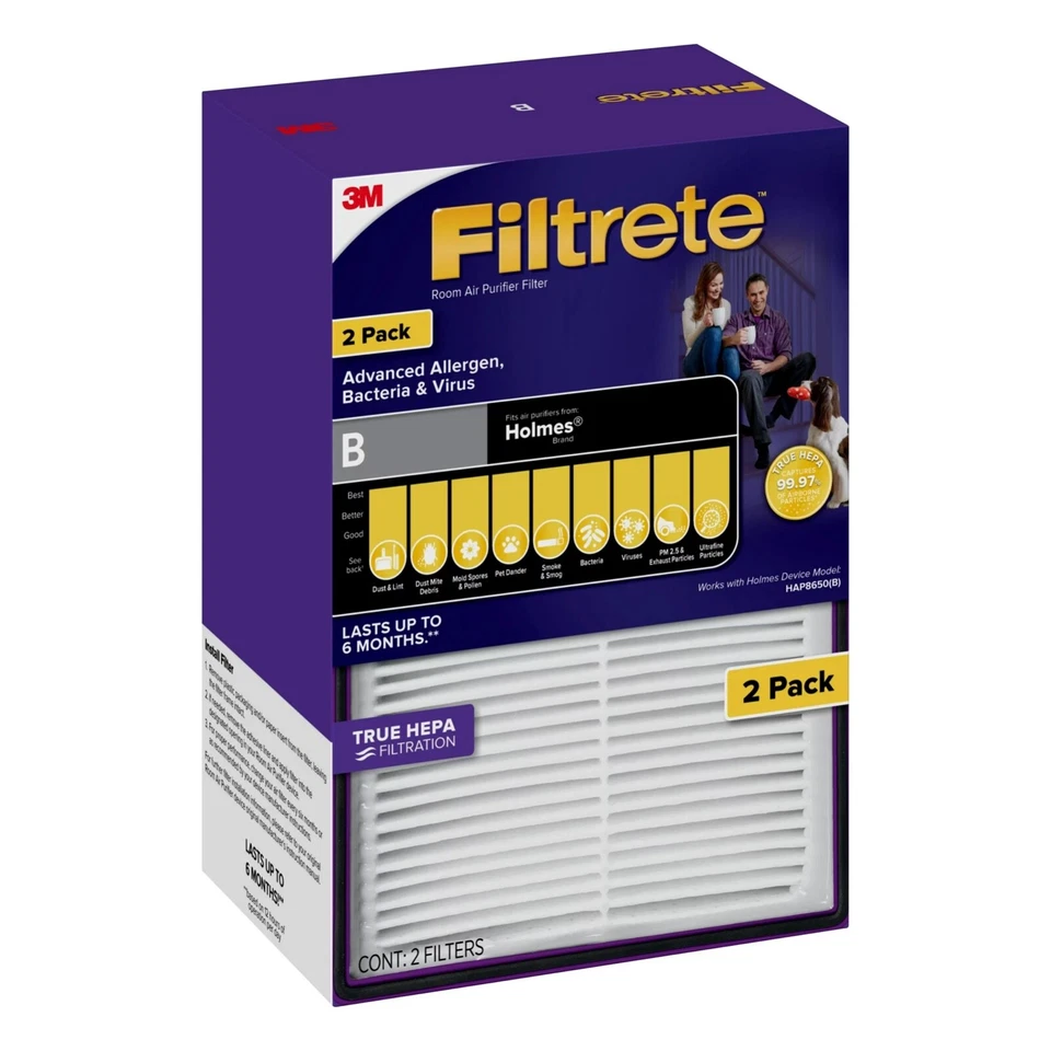 Filtrete by 3M Allergen, Bacteria & Virus True HEPA Air Purifier Filter, Replace - Image 2 of 3