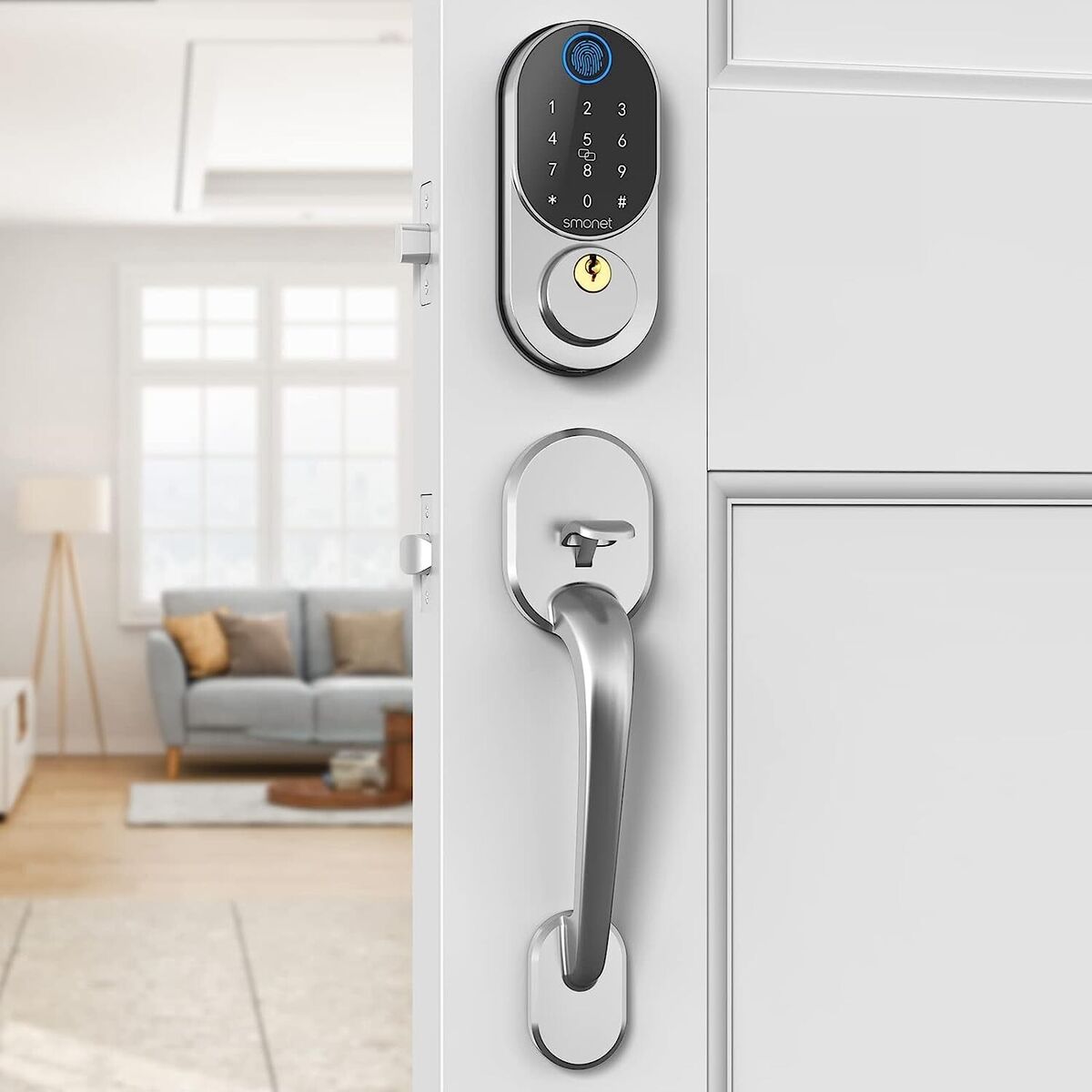 Smart Lock, SMONET Fingerprint Smart Door Lock, 5-in-1 Keyless