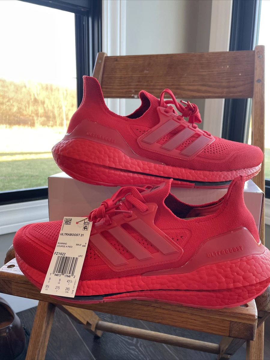 NEW adidas Ultraboost 21 All Red Mens Running Shoes US Men 9.5 / UK 9 | eBay