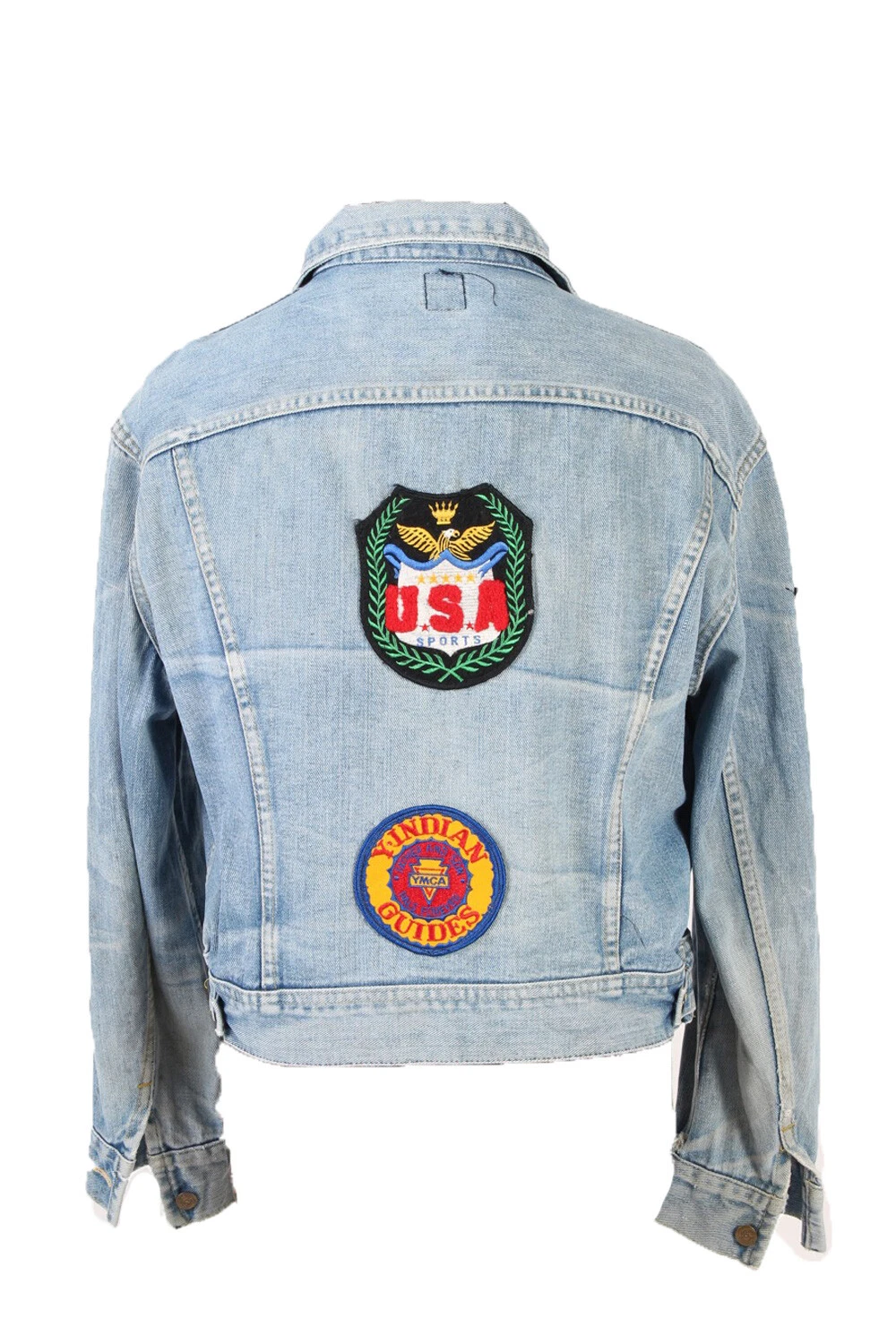 Lee Denim Jacket USA Printed Blue Trucker Retro Blue Size L-DJ1477