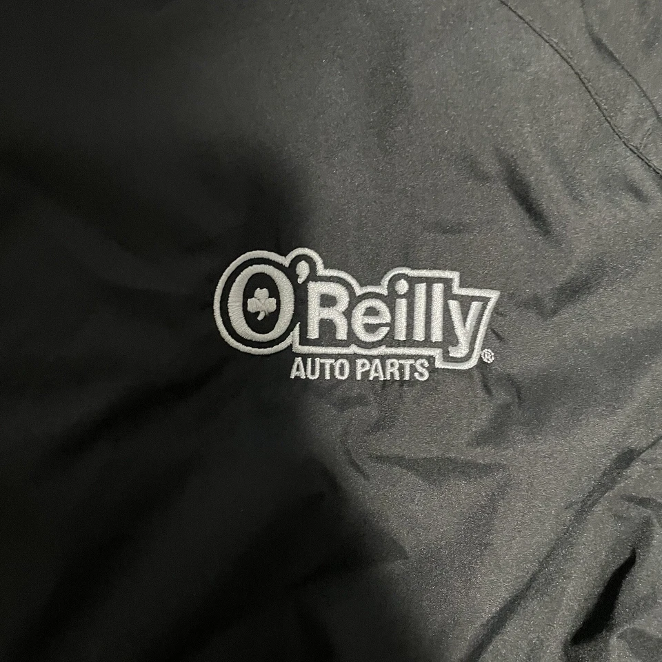 O'Reilly Auto Parts Jacket Black Mens Full Zip Size Large Lightweight Coat - Image 2 of 4
