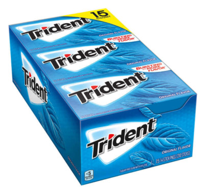 Trident Sugar Free Gum, Original,(14 sticks, 15 pk.) total 210 Pieces