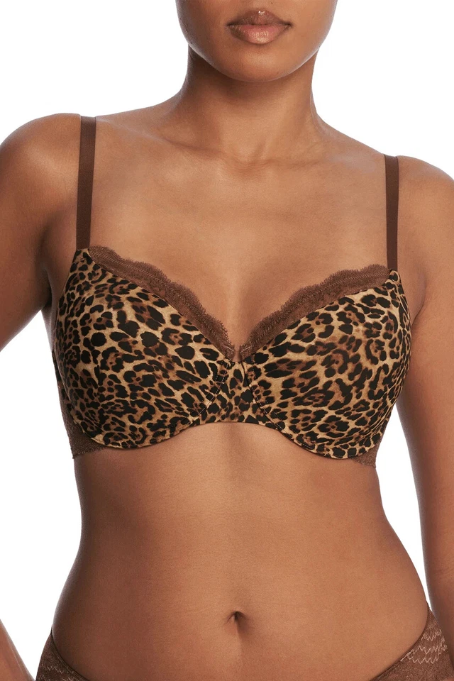 Sujetador Natori BREAKOUT Jaguar Estampado Marrón Ajuste Completo Contorno UW 36G y Bikini de Encaje L Foto 4 de 4