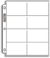 20 (Twenty) Single Ultra Pro 8-Pocket Pages - Eight Pockets Page (8 Top Load / H