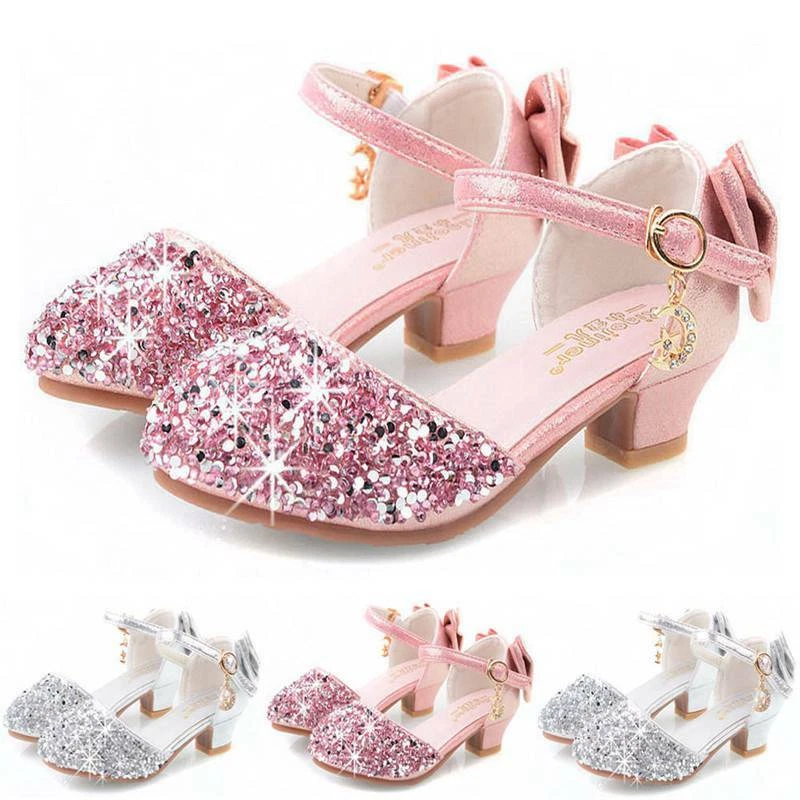 Fashion Girls Princess Ankle boots Children Kids High Heels Shoes Party  Wedding | eBay