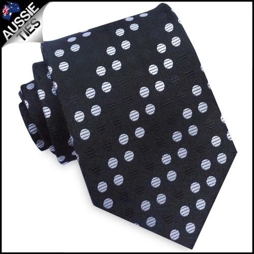 MENS BLACK TIE striped lines stripes white blue red paisley check CHOOSE DESIGN - Picture 17 of 17