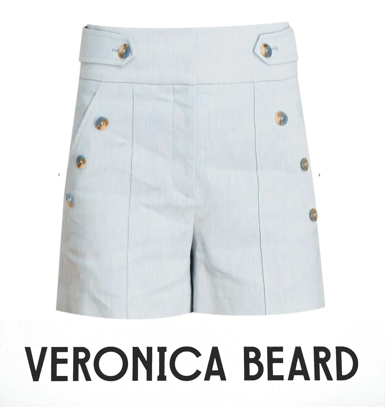 VERONICA BEARD shorts Women sz 12 Blue Heathered Vapor PINE matches Aaliyah NWT