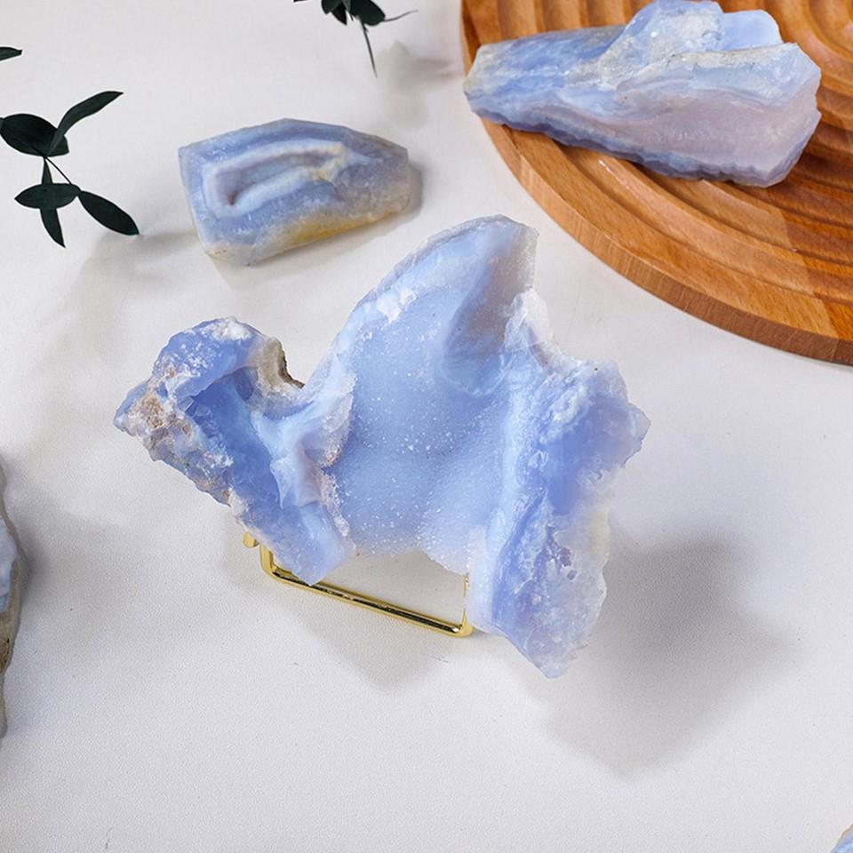 Blue Agate Rough Fish Tank Filler Rocks Natural Mineral Crystal