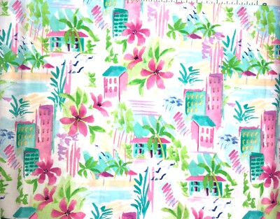 Create It 100% Cotton Quilt Fabric~Tropical Town~Fat Quarter 18 x21  Pink Green