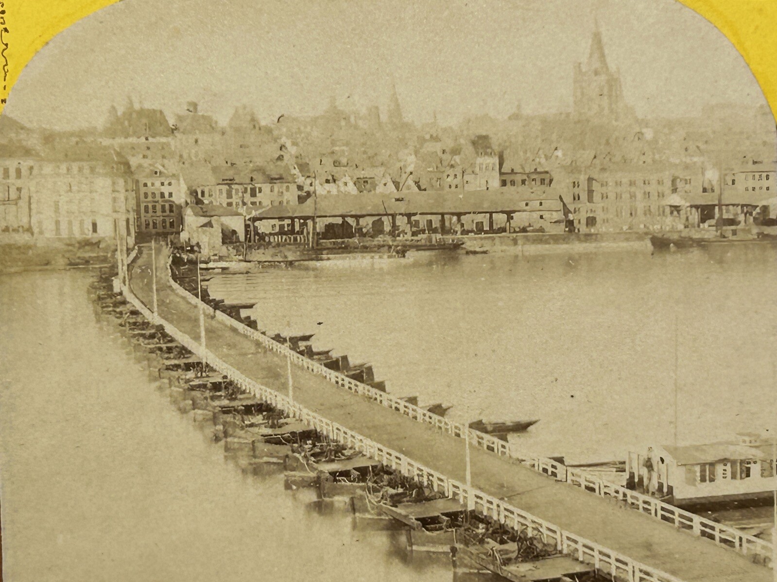 Photo Stéréo Vintage Albumine C.1860 - Vue De Mayence (Allemagne) Par Th. Creifelds De Cologne - Original