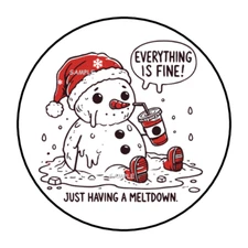 FUNNY SNOWMAN ENVELOPE SEALS LABELS STICKERS 1.5" ROUND FAVORS (30)