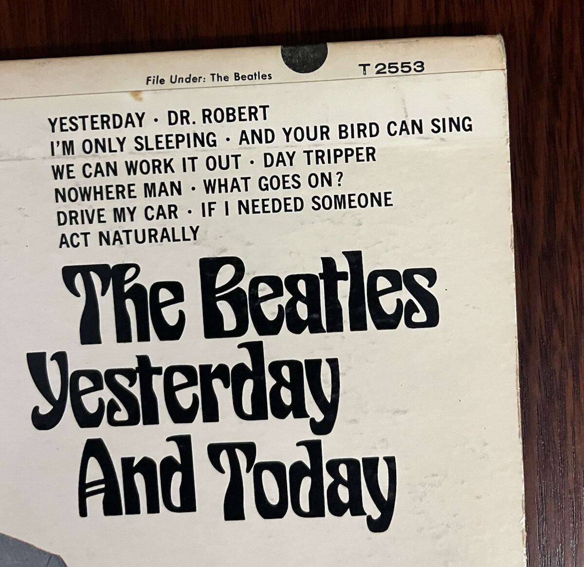 The Beatles Yesterday and Today Capitol T 2553SCRANTONRecord Vinyl LPMONOVG+ eBay